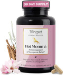Winged Wellness Hot Momma Menopause Supplements For Women - Hormone-Free Menopause Relief Support For Hot Flashes & Night Sweats With Chaste Tree Berry, Multivitamins & More - 60 Vegan Capsules