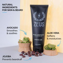 Zeus Beard Conditioner Wash, Green Tea & Natural Ingredients To Cleanse & Soften Beard  Made In Usa (Vanilla Rum) 8 Oz