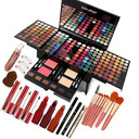 190 Colors Makeup Pallet,Professional Makeup Kit for Women Full Kit,All in One Makeup Sets for Women&Beginner,include Eyeshadow,Lipstick,Compact Powder,Eyeliner,Concealer(004-Black)