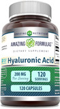 Amazing Formulas Hyaluronic Acid Supplement | 200 Mg Per Serving | 120 Capsules | Non-GMO | Gluten Free | Made in USA