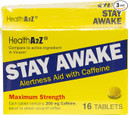 HealthA2Z® Stay Awake | 200 mg Caffeine | Alertness Aid with Caffeine | Maxium Strength (3 Pack (48 Tablets))