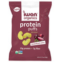Iwon Organics Caramelized Onion Flavor Protein Puff, High Protein And Organic Healthy Snacks, 8 Bags