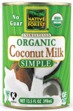 Native Forest Simple Organic Unsweetened Coconut Milk, 13.5 Fl. Oz. (Pack Of 3)