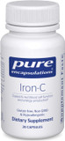 Pure Encapsulations Iron-C - 15 mg - 175 mg Vitamin C - Red Blood Cell Support* - Energy Production - Highly Bioavailable Iron Pill - Gluten Free & Vegan - 30 Capsules