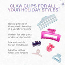Scunci By Conair Teen Girl Holiday Gift Set, Christmas Gift Box Under $20, Includes 6 Claw Clips In Pastel Glam Colorspastel Glam