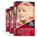 Revlon Permanent Hair Color, Permanent Blonde Hair Dye, Colorsilk With 100% Gray Coverage, Ammonia-Free, Keratin And Amino Acids, Blonde Shades (Pack Of 3)03 Ultra Light Sun Blonde