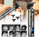 RESUXI Hair Clippers for Men Hair Trimmer for Barbers,Professional Cordless T Blade Trimmer, Beard Edger Liners,Barber Shavers,Ornate Knight Close-Cutting Hair MachineGray Knight