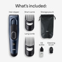 Braun Hair Clippers Series 5 5350, Hair Clippers for Men, Hair Clip from Home with 17 Length Settings, Incl. Memory SafetyLock Recall Setting, Ultra-Sharp Blades, 2 Combs, Pouch, Washable