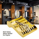 Hair Scissors Rack, Segbeauty Hair Salon Shear Holder For Stylist, Professional Barber Shop Scissors Organizer For Hairdressers, Golden Hair Cutting Scissors Storage Tray Available For 6 Scissorsgolden