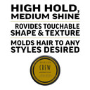 American Crew Men'S Hair Molding Clay, Like Hair Gel With Strong Hold & Medium Shine, 3 Oz (Pack Of 1)