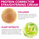 Protein Hair Straightening Cream, Silk & Gloss Hair Smoothing Cream, Nourishing Fast Smoothing Collagen Hair Cream, For All Hair Types, 60Ml