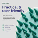 Regrowz Hair Scalp Massager Scrubber With Soft Silicone Bristles For Wet & Dry Hair - Exfoliating Scalp Comb For Dandruff Removal - Boost Hair Growth, White & Green