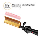 Dan Technology 450 Hot Comb, Curved Teeth Hair Straightener Comb,Travel Size Heat Comb,Dual Voltage Hot Comb Electric For Travel & Home,Professional Hot Combs For Natural Black Hair