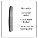 Mckesson Plastic Hair Comb, Single Patient Use, Black, 7 In, 36 Count