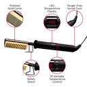 Red By Kiss Hot Comb Hair Straightener 450 Degrees, Curved Electric Heating Comb, Pressing Comb Brush For Straightening Hair And Beard, Curling Iron For Natural Black Hair