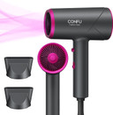Confu 1875W Ionic Hair Dryer, Lightweight Hair Blow Dryer With Cool Shot Button & 2 Concentrator Nozzles For Women Greygrey