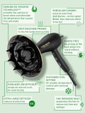 Curlsmith - Defrizzion Hair Dryer With Extra Large Diffuser, For Curly Hair, Reduce Frizz, 3 Speeds, 4 Heat Settings, Infared, Ceramic Heat For Fast Drying