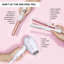 Foxybae Travel Hair Tools  Includes 1 Mini Flat Iron, 0.75 Travel Curling Iron Mini, Mini Blow Dryer Travel Size & Travel Bag  White Marble Mini Hair Styling Toolswhite