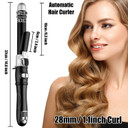 Curling Wand Automatic Curling Iron Automatic Hair Curler Rotating Curling Iron Hair Waver Hair Styling Irons 30s Instant Heat Wand 110-240vBlack1.1inch/28mm Curl