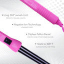 Herstyler Grande Ceramic Curling Iron - 1 Inch Hair Curling Wand For Long Short Hair - One Inch Dual Voltage Curling Iron - Wand Curling Iron With Negative Ions (Pink)Pink