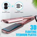 Bcway Professional Hair Straightener, 2.16'' Extra-Large Floating Titanium Flat Iron For Hair, 30S Instant Heating Straightening Iron With 5 Adjustable Temp, Anti-Static Hair Iron For All Hair Typesrose Gold
