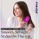 Eva Nyc Mini Healthy Heat Thermal Hair Straightener Brush, Ceramic Straightening Brush With Far-Infrared, Handy Hot Brush For Frizz-Free Hair, Brush Straightener For Women, Moondustmoondust