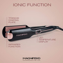 Magnifeko Professional Flat Iron Hair Straightener Wide Plate & Digital Display - Dual Voltage Titanium Hair Straighteners (Black Rosegold)Black Rosegold