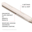 Shea Soft Flat Iron With Advanced Ceramic Coating, Hair Straightener For Thick, Curly Hair, 450F High Heat And Auto-Shut Off, 5 Heat Settings, Ivory