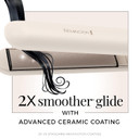 Shea Soft Flat Iron With Advanced Ceramic Coating, Hair Straightener For Thick, Curly Hair, 450F High Heat And Auto-Shut Off, 5 Heat Settings, Ivory