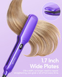 Wavytalk Hair Straightener, 1.7 Inch Titanium Flat Iron For Hair With 290-450 Temperature, Wide Flat Iron With Dual Voltage & Floating Plates, Hair Straightener For Thick Hair, Classic Purpleclassic Purple1.7 Inch