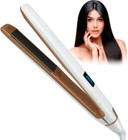 Yitrust Negative Ion Hair Straightener,Dual Voltage 2 In 1 Flat Iron For All Hair Types,1 Inch Ceramic Flat Iron With Titanium Plates,With 12 Adjustable Temperature Settings,248-446, Auto Shut-Offwhite