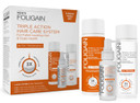 Foligain Triple Action Hair Care System For Men, Revitalizing Hair Products, 3-Piece Travel Set,13260