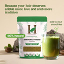 H&C- 100% Natural Bhringraj Powder For Hair (227G / 0.5 Lb/ 08 Oz) - Hair Growth Rejuvenator From Indian Ayurveda