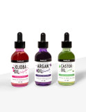 Trademark Beauty Daily Elixirs Hair And Skin Trio, Includes Castor Oil, Argan Oil, And Jojoba Oil To Promote Hair Growth And Skin Care, 100% Pure Natural Cold Pressed Oil, 3 Pack Bundle (60 Ml Each)Hair & Skin Trio