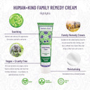 Human+Kind Family Remedy Cream - Smoothing, Healing Body Repair For Burn And Rash Soothing, Itch Relief, And Extremely Dry Skin Hydration - Emollient, Non Greasy Formula - For All Skin Types - 3.3 Oz