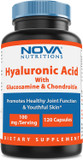 Nova Nutritions Hyaluronic Acid 100Mg/Serving - Promotes Youthful Skin & Healthy Joint Function 120 Capsules