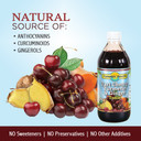 Dynamic Health Organic Tart Cherry Juice Tonic With Turmeric & Ginger | Organic And Kosher | Key Compounds | 16 Oz