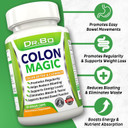 Colon Cleanse Detox Formula - Natural Bowel Cleanser Pills For Intestinal Bloating & Fast Digestive Cleansing - Daily Constipation Relief Supplement Gut, Belly, Stomach - Women Men Herbal Weight Flush