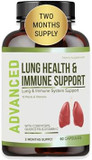 Lung Health & Immune Support Supplement - Lung Cleanse And Detox With Immunity Vitamins For Better Lungs, Immune Defense, Clear Lungs & Deep Breathing Including Quercetin & Cordyceps.Two Months Supply