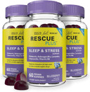 Bach Rescue Plus Sleep & Stress Support Gummies, Nighttime Dietary Supplement With 1Mg Melatonin, Ashwagandha, Chamomile, Lavender & Vitamin B6, Natural Blueberry Flavor, Vegan & Gluten-Free, 60 Count