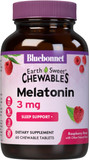 Bluebonnet Nutrition Earthsweet Melatonin 3 Mg Fast-Acting Quick Dissolve Nighttime Relaxation & Restful Sleep Support - Sleep Aid - Gluten-Free, Vegan - Raspberry Flavor - 60 Chewable Tablets