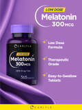 Carlyle Melatonin 300 Mcg | 365 Tablets | Low Dose | Vegetarian, Non-Gmo, Gluten Free