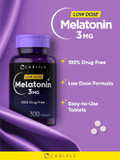 Carlyle Melatonin 3Mg | 300 Tablets | Low Dose | Drug Free | Vegetarian, Non-Gmo, Gluten Free