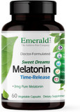 Emerald Labs Melatonin Time Release - Dietary Supplement For Healthy Sleep Patterns, Performance And Focus - 60 Vegetable Capsules