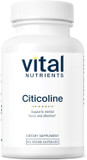 Vital Nutrients - Citicoline - Mental Focus and Attention - 60 Vegetarian Capsules per Bottle - 250 mg