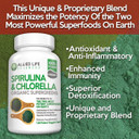 Allied Life Spirulina And Chlorella | Organic Chlorophyll Vegan Protein Powder Green Superfood | 120 Capsules