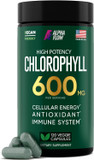 Chlorophyll Capsules 600 Mg - Natural Chlorophyll Pills For Women & Men - Highly Bioavailable Chlorophyll Supplement For Energy, Immunity, Skin + Internal Deodorant