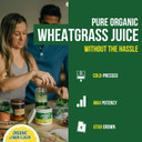 Organic Wheatgrass Juice Powder - Organic Lemon Flavor Grown In Volcanic Soil Of Utah - Raw & Bioactive Form, Cold-Pressed Then Co2 Dried | 20:1 Super Concentrate (6.2 Oz  50 Servings)