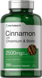 Cinnamon With Chromium Picolinate 2500Mg | 250 Capsules | Plus Biotin | Vegetarian, Non-Gmo, Gluten Free | By Horbaach