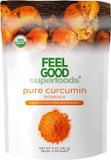 Feelgood Organic Superfoods Pure Curcumin Powder, Organic, Non-Gmo, Vegan From Bulk Ground Turmeric Root From India, Curcuma Longa Joint Supplement, 5 Oz